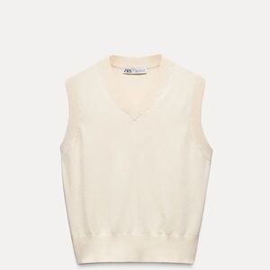 ZARA Plain Knit Sweater Vest Size Small